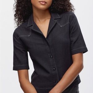 KOTN Asmar Shirt Vintage Black Western Button Up size Small